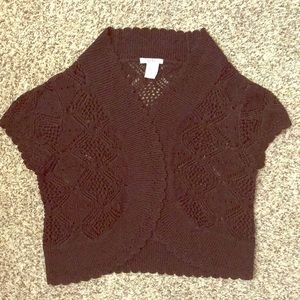 Chocolate brown crochet shrug